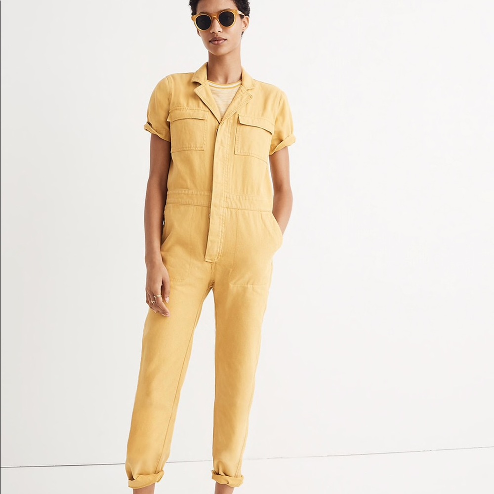 Madewell mustard jumpsuit